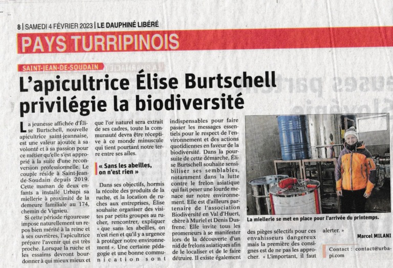 Article du Dauphiné Libéré consacré à Urbapi